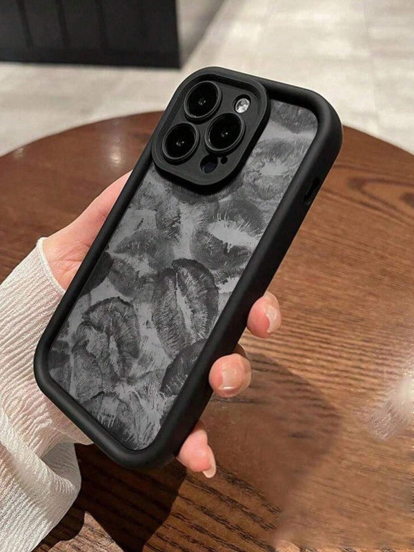 3D Hot Sexy Lips Retro Embossed Kiss| Love Black