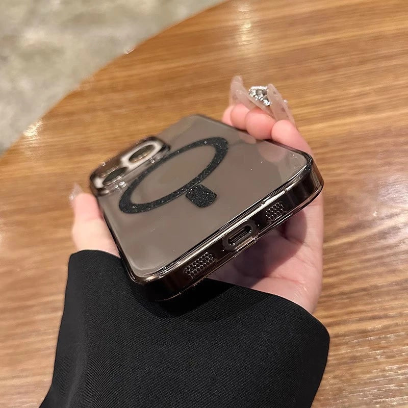 Magnetic Glitter Hard Crystal Clear Sparkle Bling Phone Case