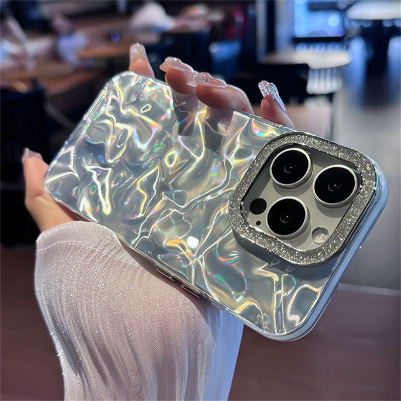 3D Butterfly Tassel Pop Diamond Holder Stand Wrinkle Glitter Bride Holographic Phone Case