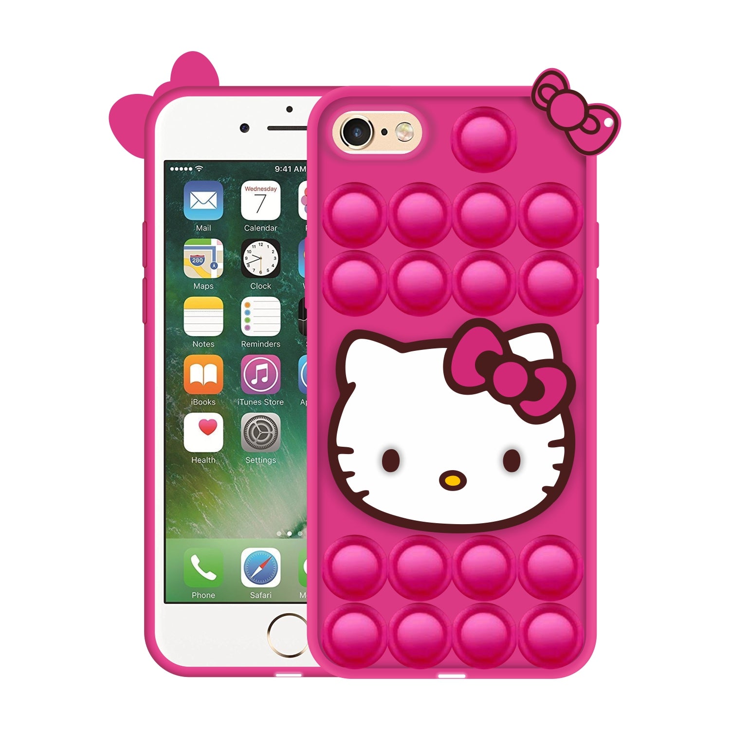 Push Pop Hello Kitty Cat Love Bubble Fidget Toys Game Stress Relief case