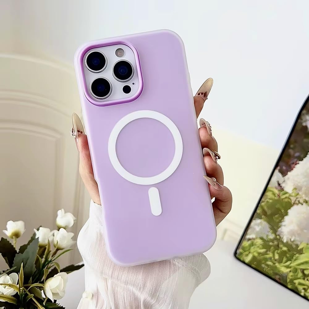 Detachable 2-in-1 Ultra-Hybrid Translusent Neon Back Case Magnetic Magsafe Charging Compatible Pastel Slim Cover - White