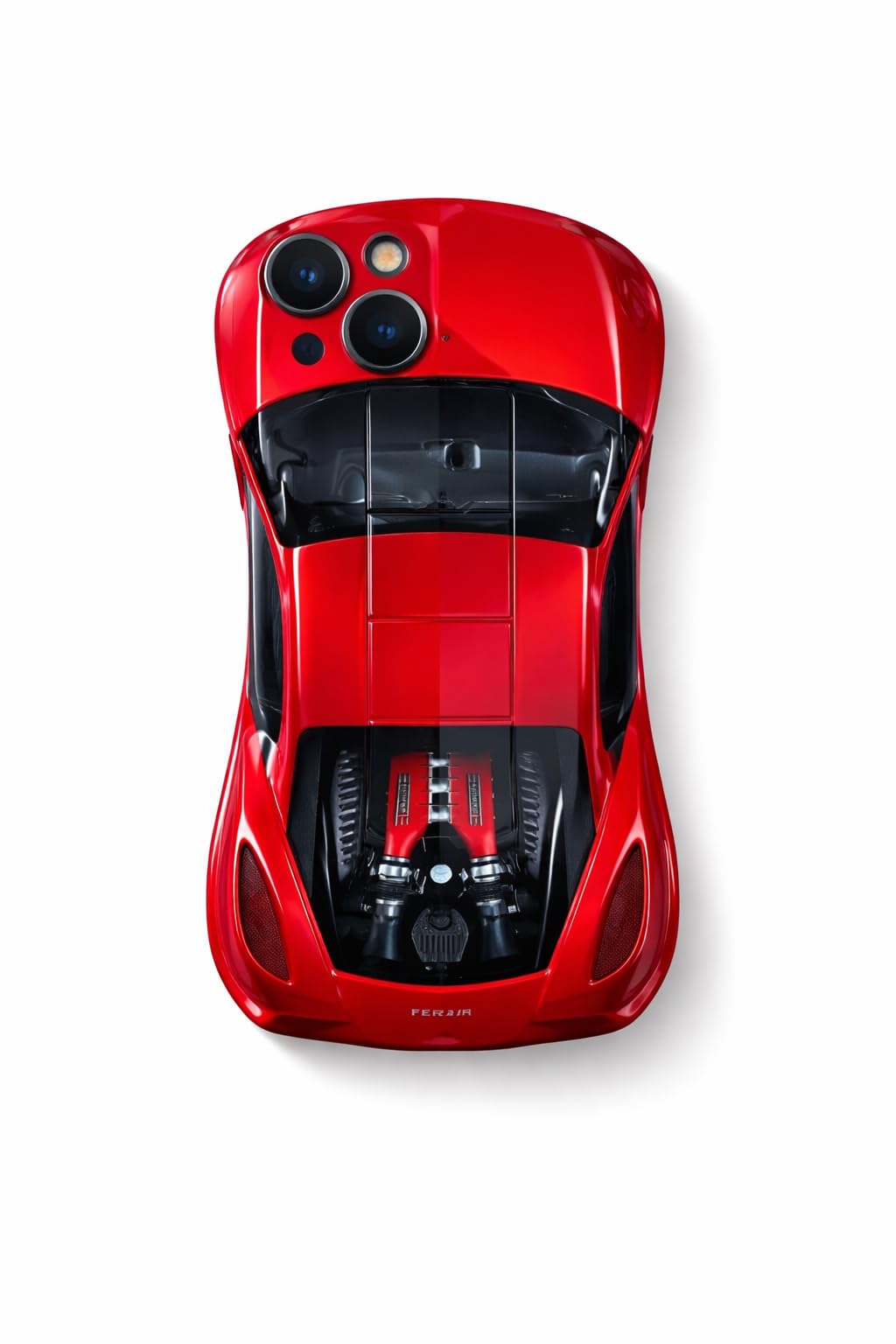 Premium Luxury Super Sports Car Phone Case Automotive Curvy 3D Racing Back Cover For Car Enthusiast - Shine Red