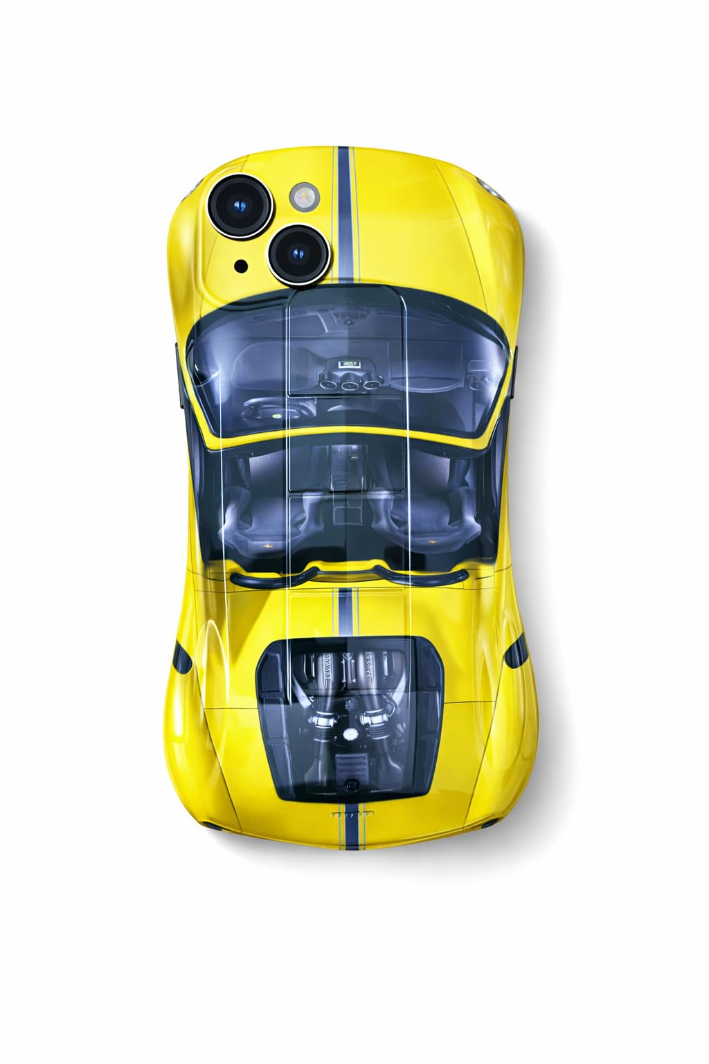 Premium Luxury Super Sports Car Phone Case Automotive Curvy 3D Racing Back Cover For Car Enthusiast - Shine Yellow