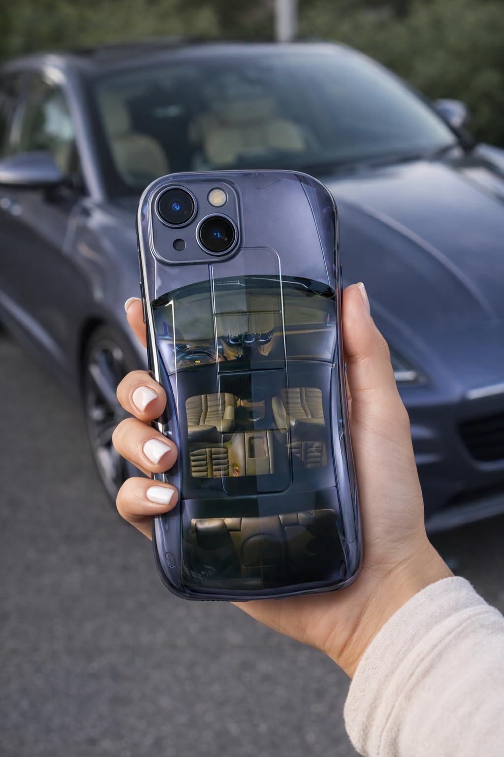 Premium Luxury Super Sports Car Phone Case Automotive Curvy 3D Racing Back Cover For Car Enthusiast - Speed Blue