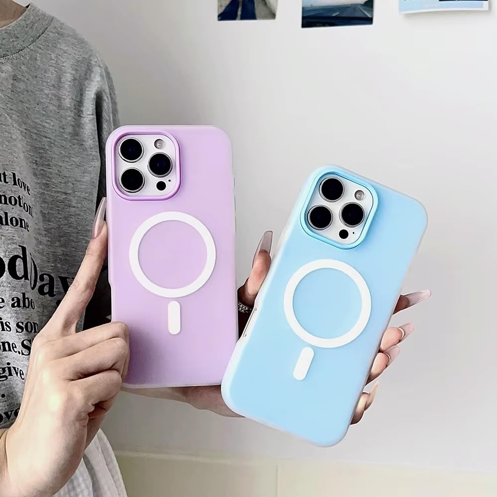 Detachable 2-in-1 Ultra-Hybrid Translusent Neon Back Case Magnetic Magsafe Charging Compatible Pastel Slim Cover