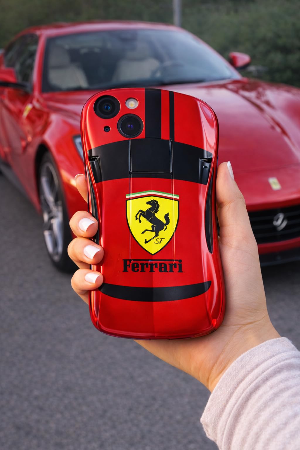 Premium Luxury Super Sports Car Phone Case Automotive Curvy 3D Racing Back Cover For Car Enthusiast - Speed Red