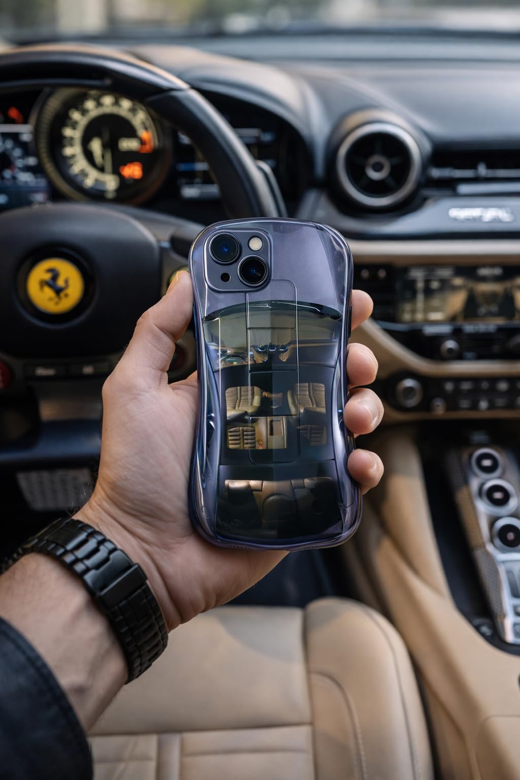 Premium Luxury Super Sports Car Phone Case Automotive Curvy 3D Racing Back Cover For Car Enthusiast - Speed Blue