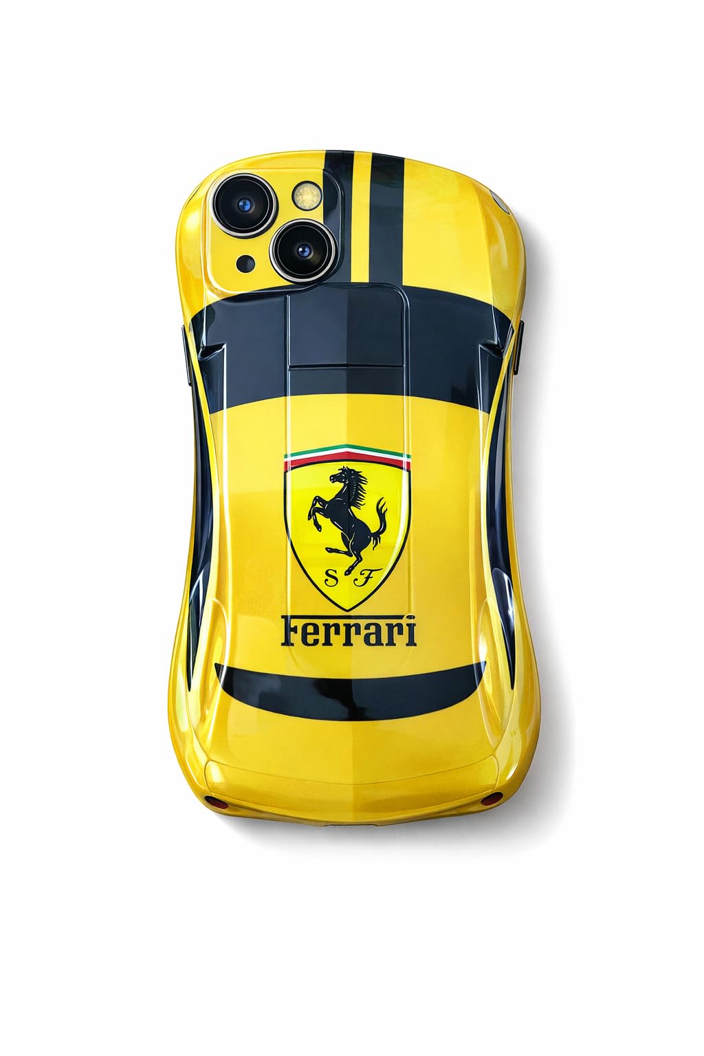 Premium Luxury Super Sports Car Phone Case Automotive Curvy 3D Racing Back Cover For Car Enthusiast - Speed Yellow