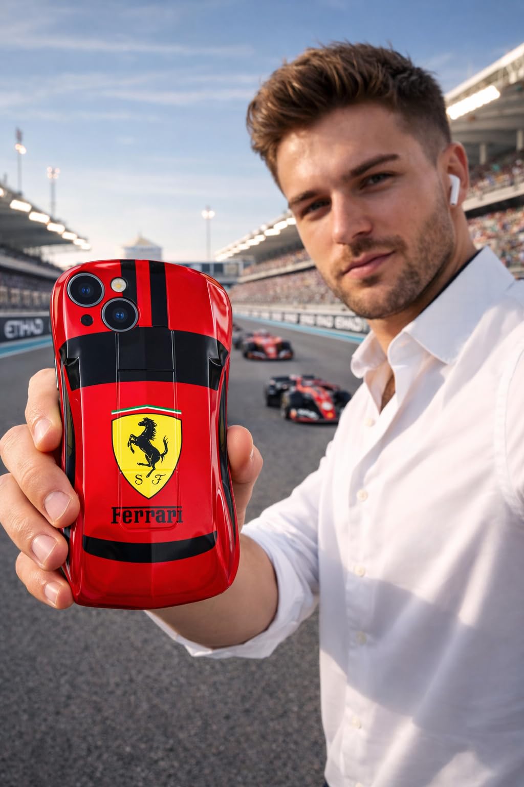 Premium Luxury Super Sports Car Phone Case Automotive Curvy 3D Racing Back Cover For Car Enthusiast - Speed Red