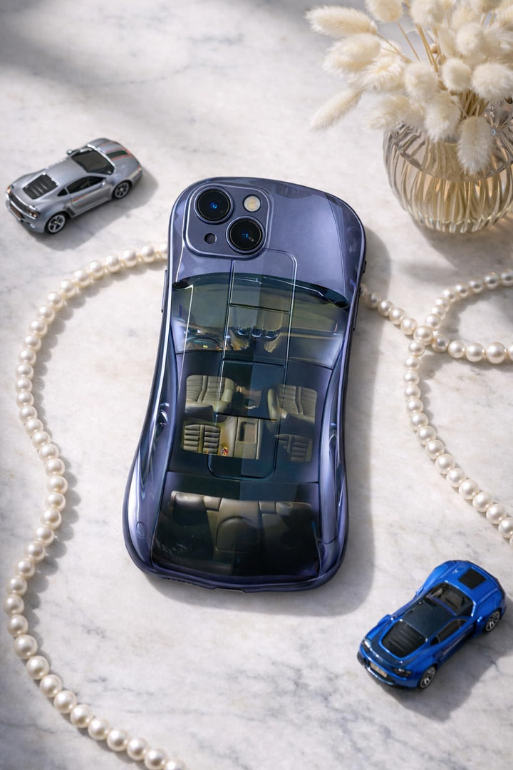 Premium Luxury Super Sports Car Phone Case Automotive Curvy 3D Racing Back Cover For Car Enthusiast - Speed Blue