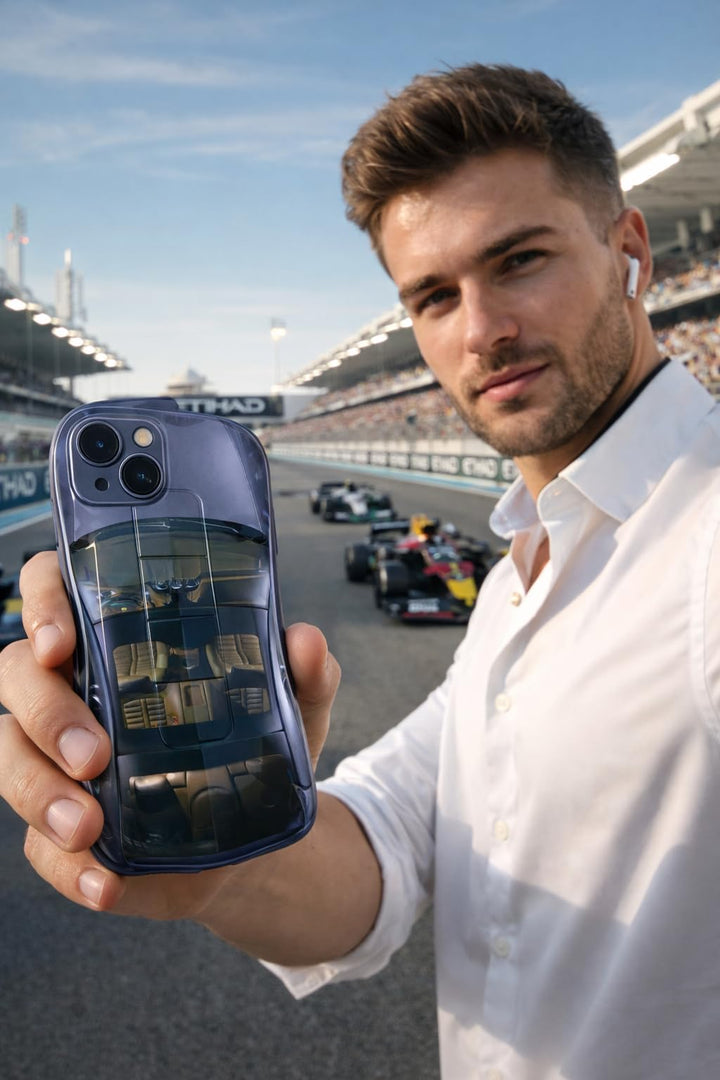 Premium Luxury Super Sports Car Phone Case Automotive Curvy 3D Racing Back Cover For Car Enthusiast - Speed Blue