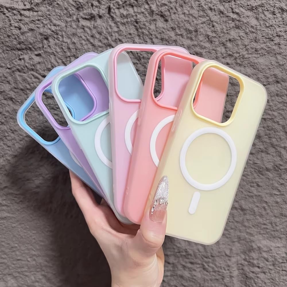 Detachable 2-in-1 Ultra-Hybrid Translusent Neon Back Case Magnetic Magsafe Charging Compatible Pastel Slim Cover - White