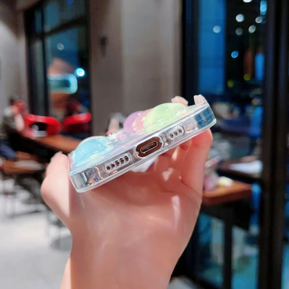 Luxury Translucent Colorful Cute Stars Resin Phone Case