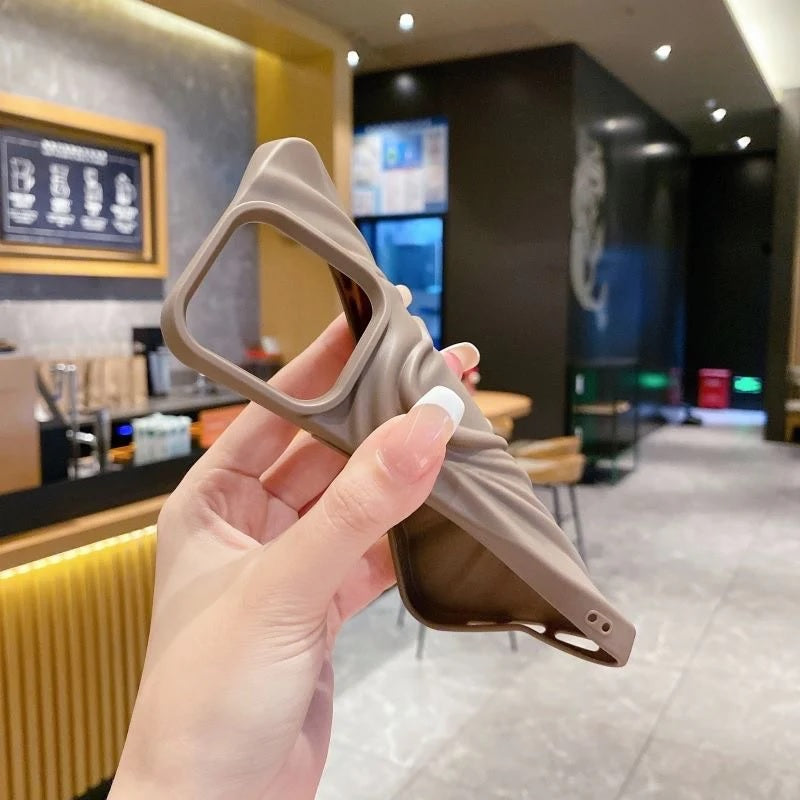 3D Heart Shape Design Embossed Wrinkle Cute Silk Pattern Silicone Fashion Aesthetic Cover