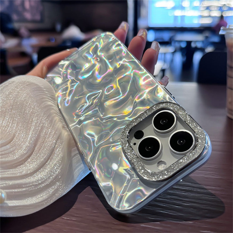 3D Butterfly Tassel Pop Diamond Holder Stand Wrinkle Glitter Bride Holographic Phone Case