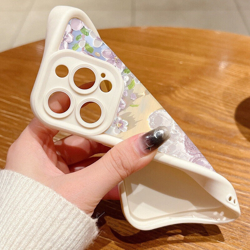 Flowers Pattern Hot 3D Pastel Oil Painting Cute Print Design Aesthetic Cover