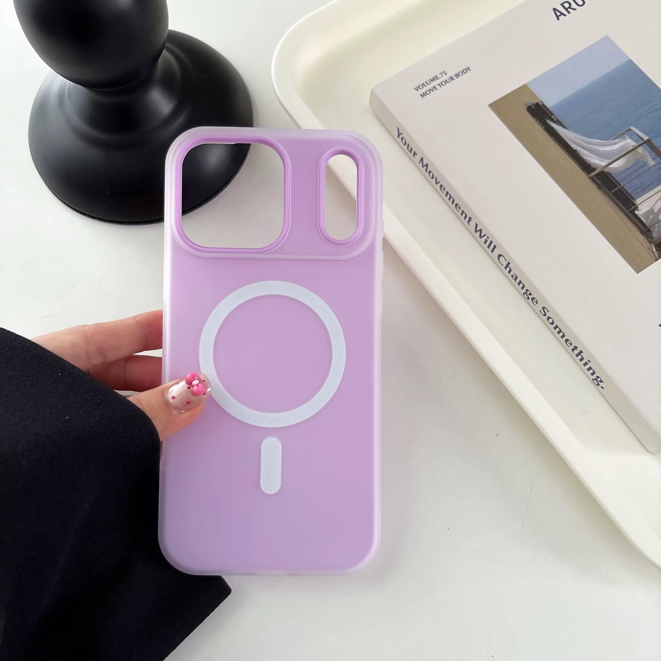 Detachable 2-in-1 Ultra-Hybrid Translusent Neon Back Case Magnetic Magsafe Charging Compatible Pastel Slim Cover