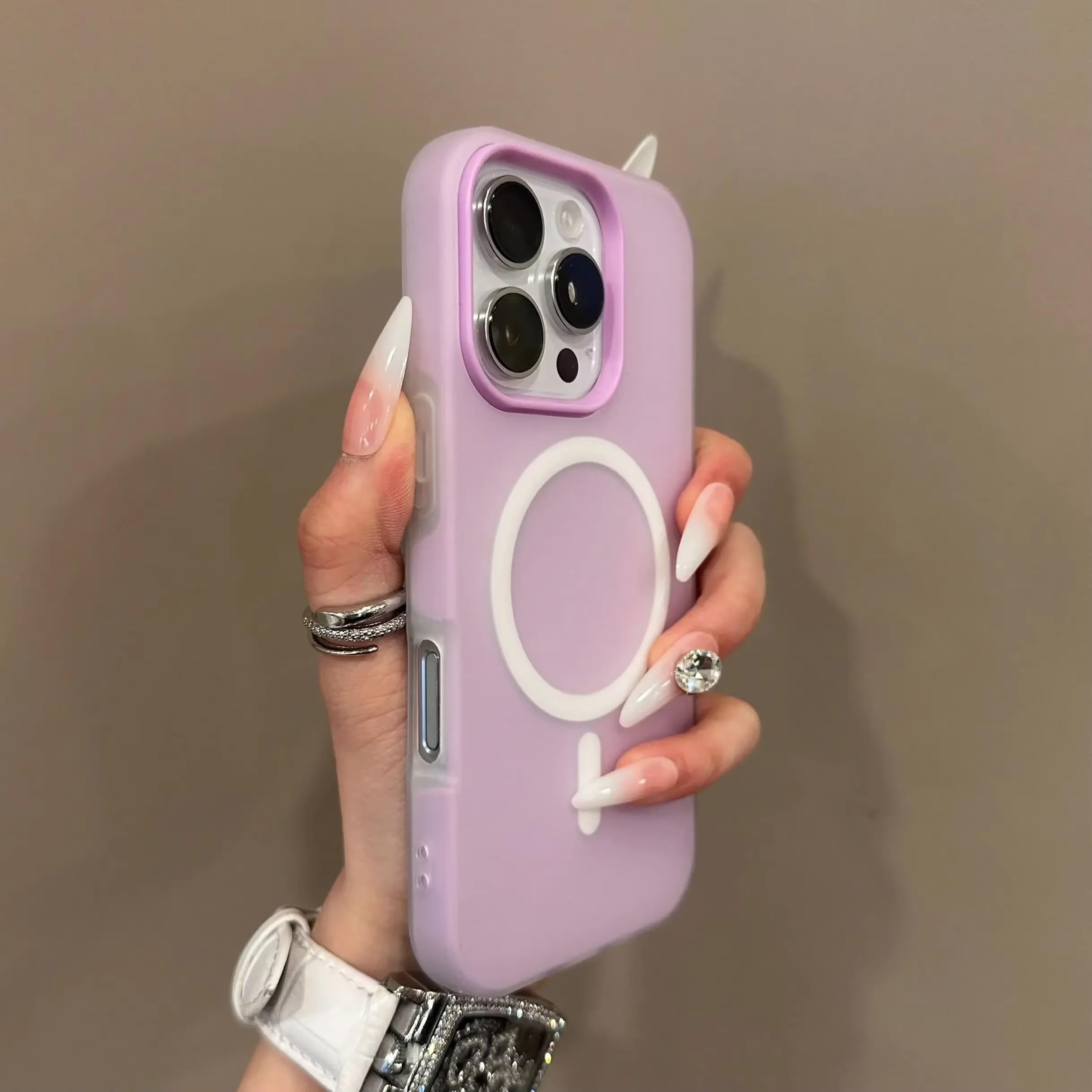 Detachable 2-in-1 Ultra-Hybrid Translusent Neon Back Case Magnetic Magsafe Charging Compatible Pastel Slim Cover