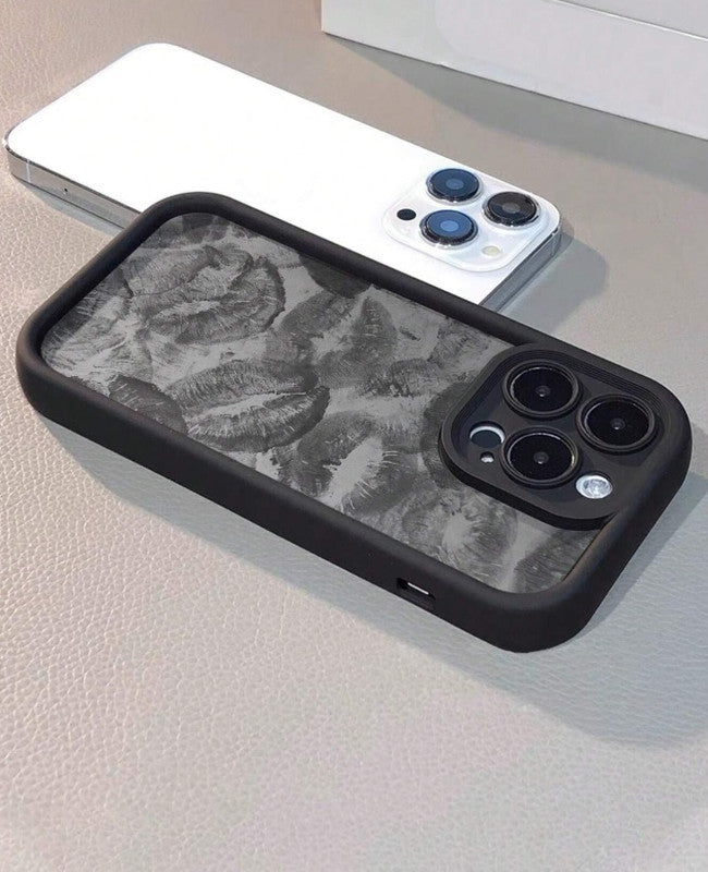 3D Hot Sexy Lips Retro Embossed Kiss| Love Black