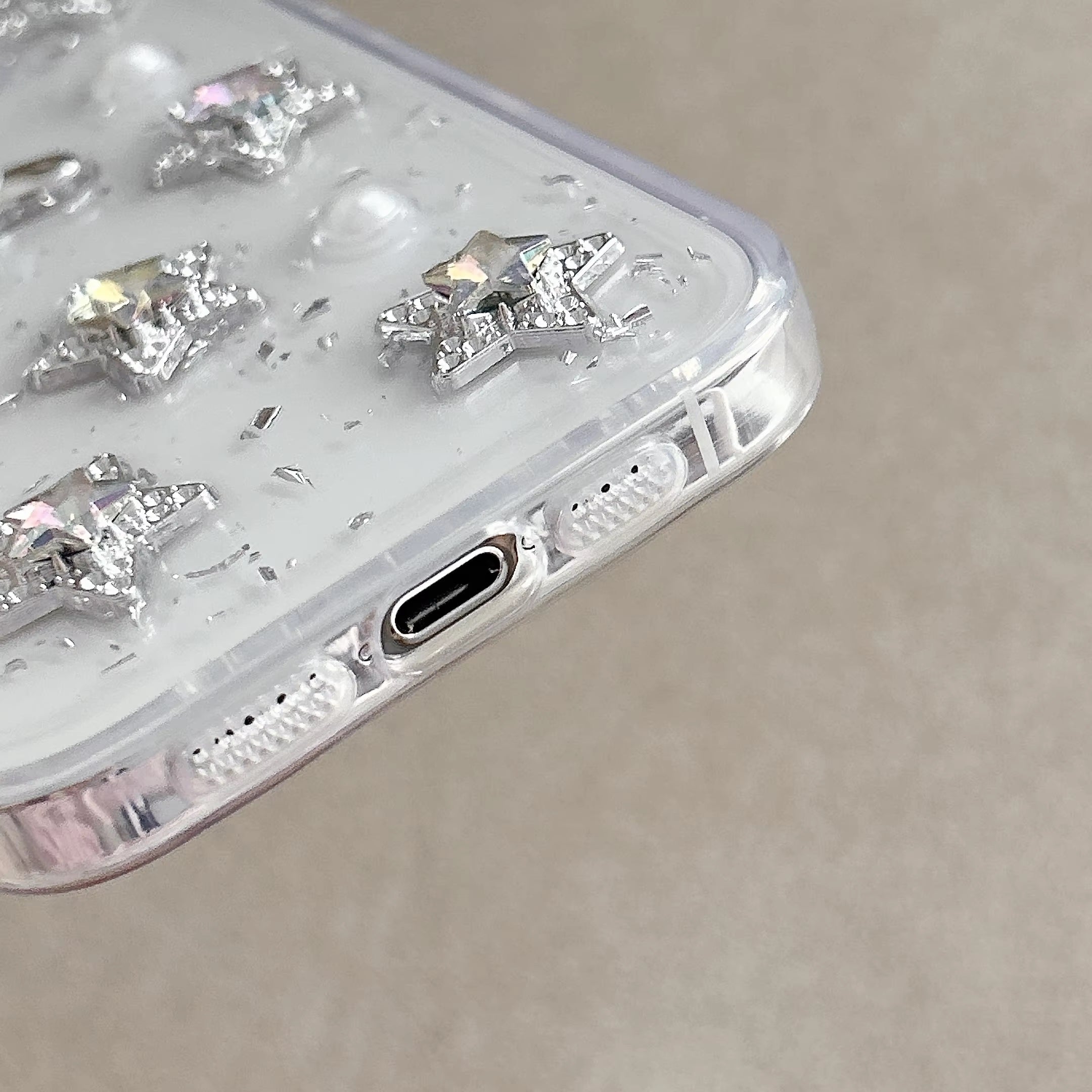 Luxury Translucent Star Fish Pearl Love Resin Phone Case