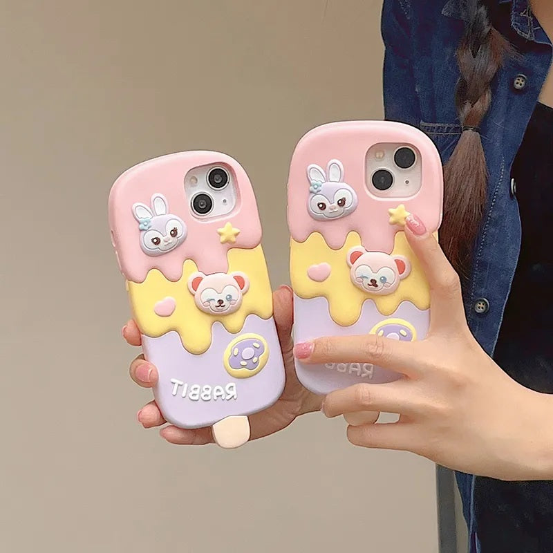 3D Ice Candy Rabbit Ice Cream Candy Duffy Bear Toy Cartoon Kawaii Case