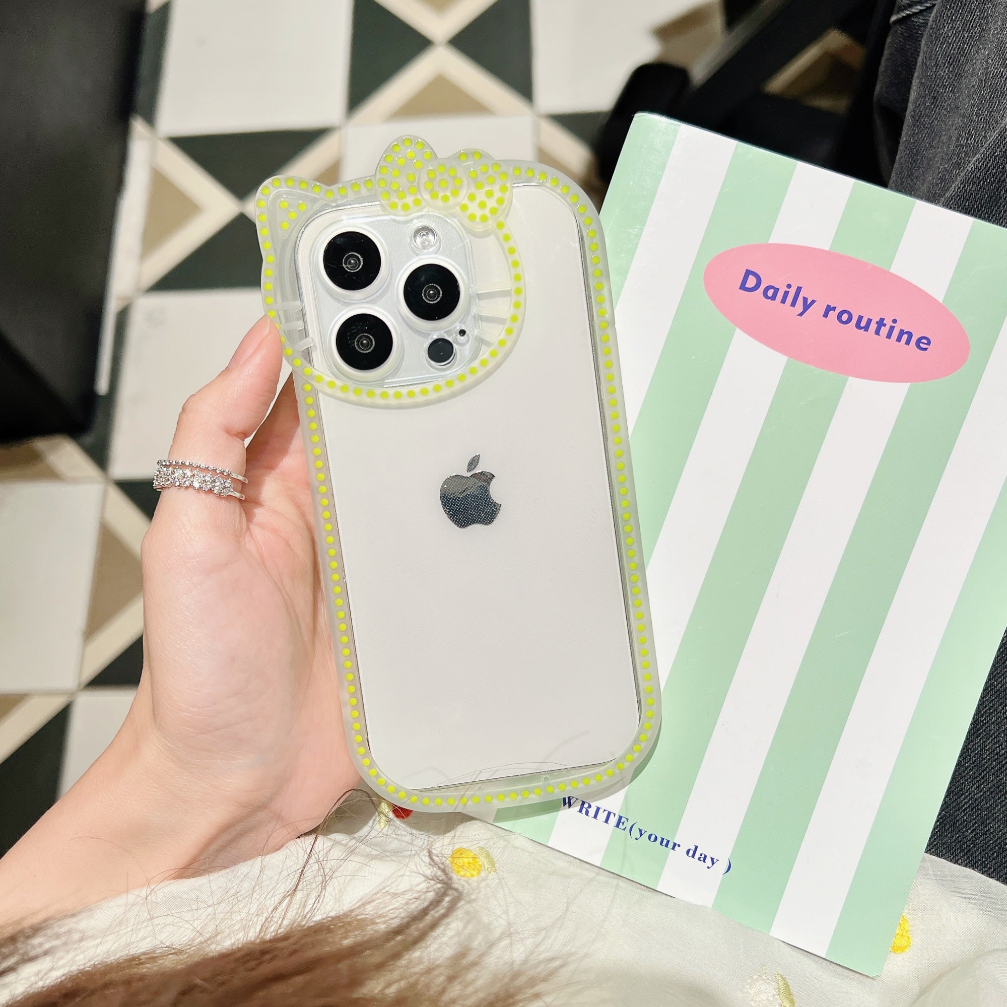 Neon Radium Night Glow Hello Kitty Colorful Transparent With Bow Case