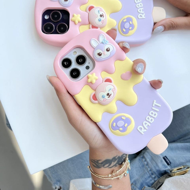 3D Ice Candy Rabbit Ice Cream Candy Duffy Bear Toy Cartoon Kawaii Case