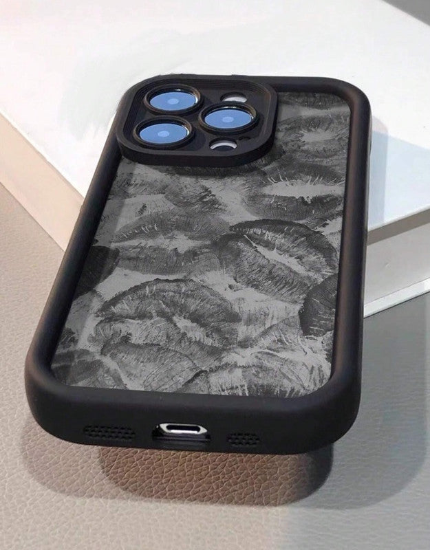 3D Hot Sexy Lips Retro Embossed Kiss| Love Black