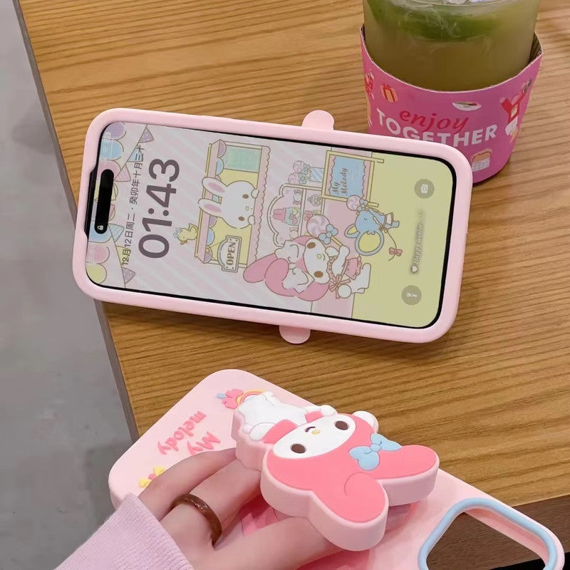Cute 3D My Melody Cinnamoroll Cartoon Adorable Kitty Pink Bunny Pop Case