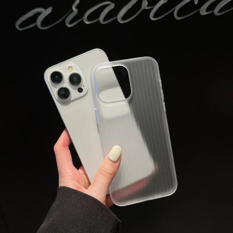 Virat Frosted Matte Finish Clear lining Soft Case Translucent Slim Sleek fit Corrugated Stripes Pattern