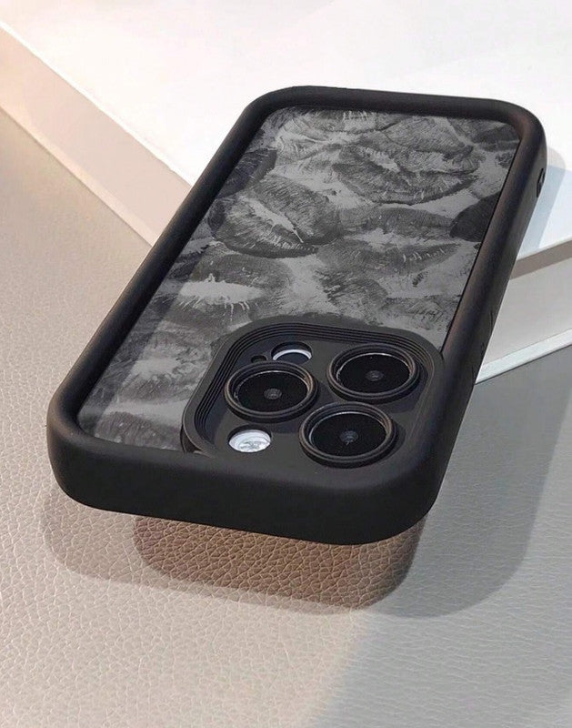 3D Hot Sexy Lips Retro Embossed Kiss| Love Black