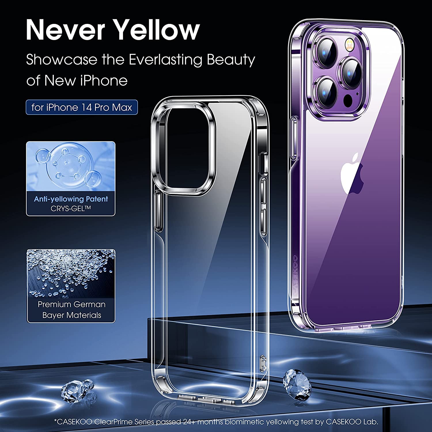 Hard Transparent Clear Strong TPU iPhone Case + Tough Polycarbonate Crystal HD Clear
