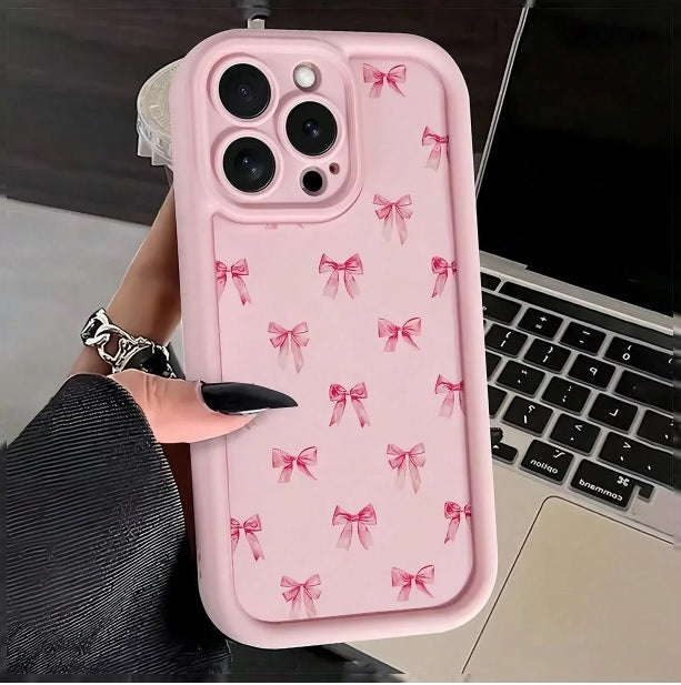 Hot 3D Ribbon Pink Bow Pattern Cute Design Fashion Aesthetic Printed Cover