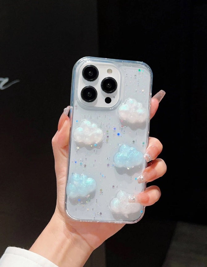 Luxury Translucent Dreamy Cloud Decor Resin Phone Case