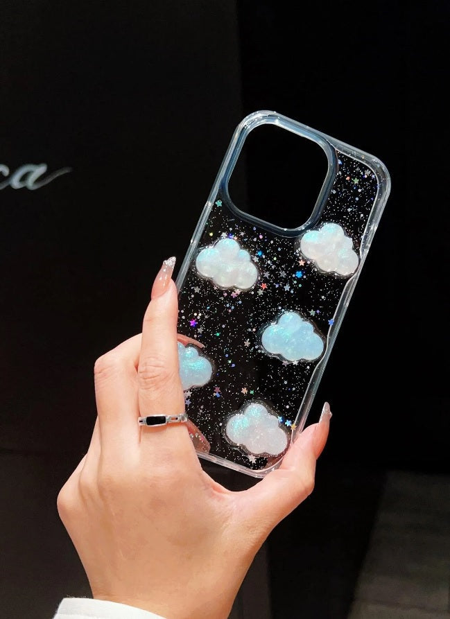 Luxury Translucent Dreamy Cloud Decor Resin Phone Case