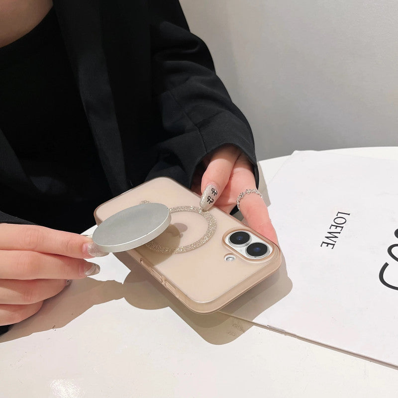 Magnetic Glitter Hard Crystal Clear Sparkle Bling Phone Case