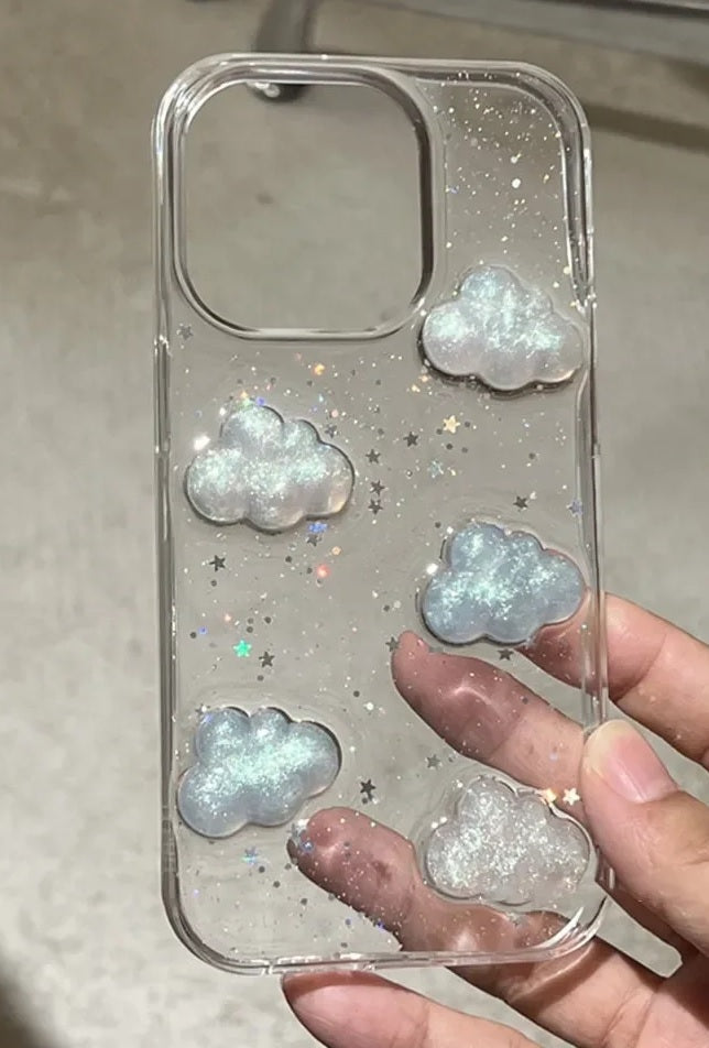 Luxury Translucent Dreamy Cloud Decor Resin Phone Case