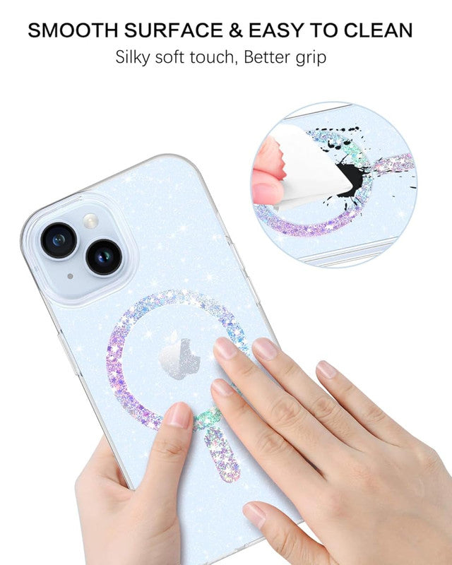 Magnetic Glitter Hard Crystal Clear Sparkle Bling Phone Case