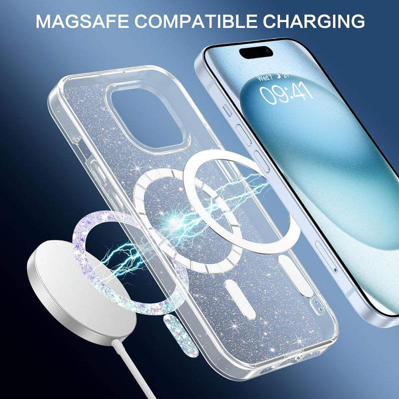 Magnetic Glitter Hard Crystal Clear Sparkle Bling Phone Case