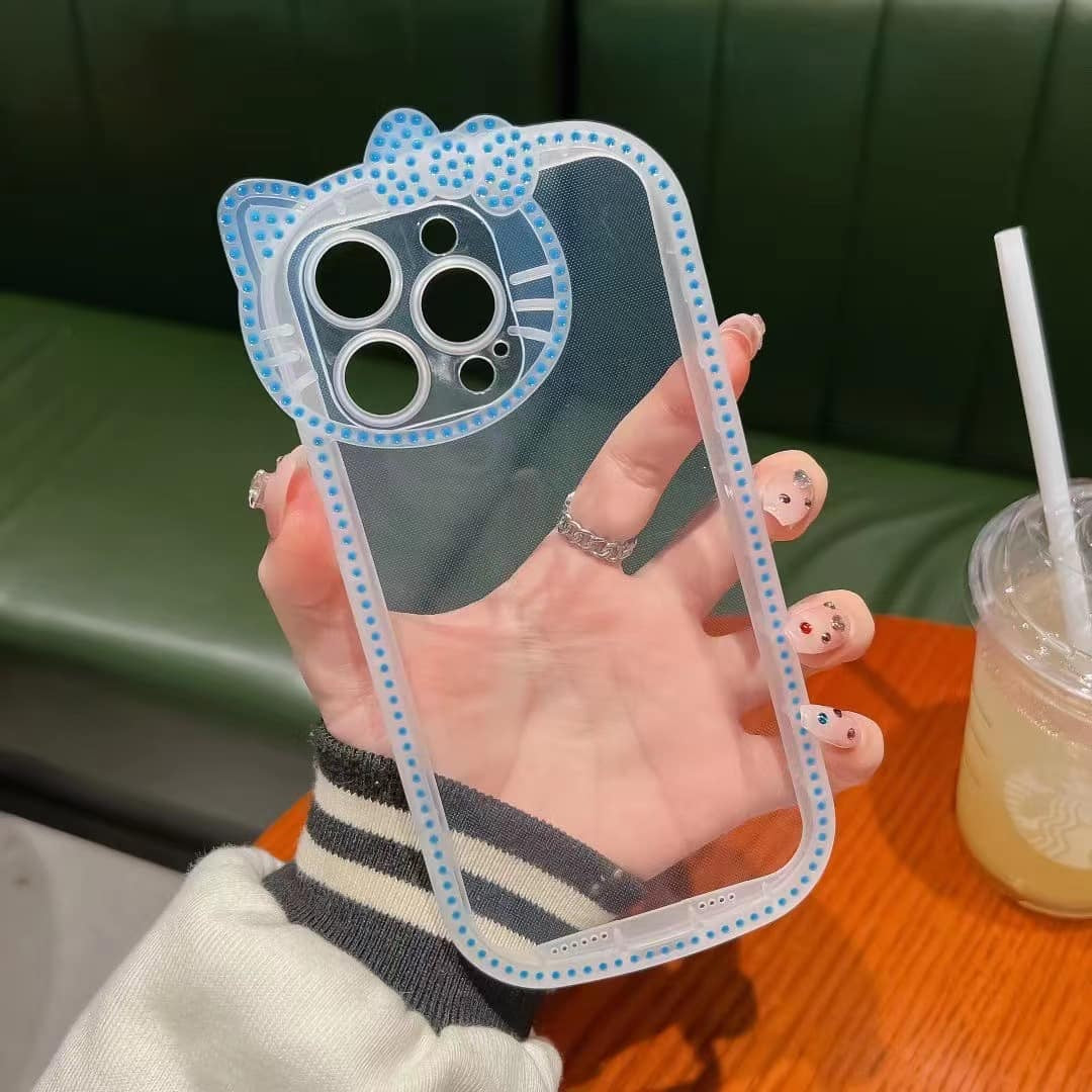 Neon Radium Night Glow Hello Kitty Colorful Transparent With Bow Case