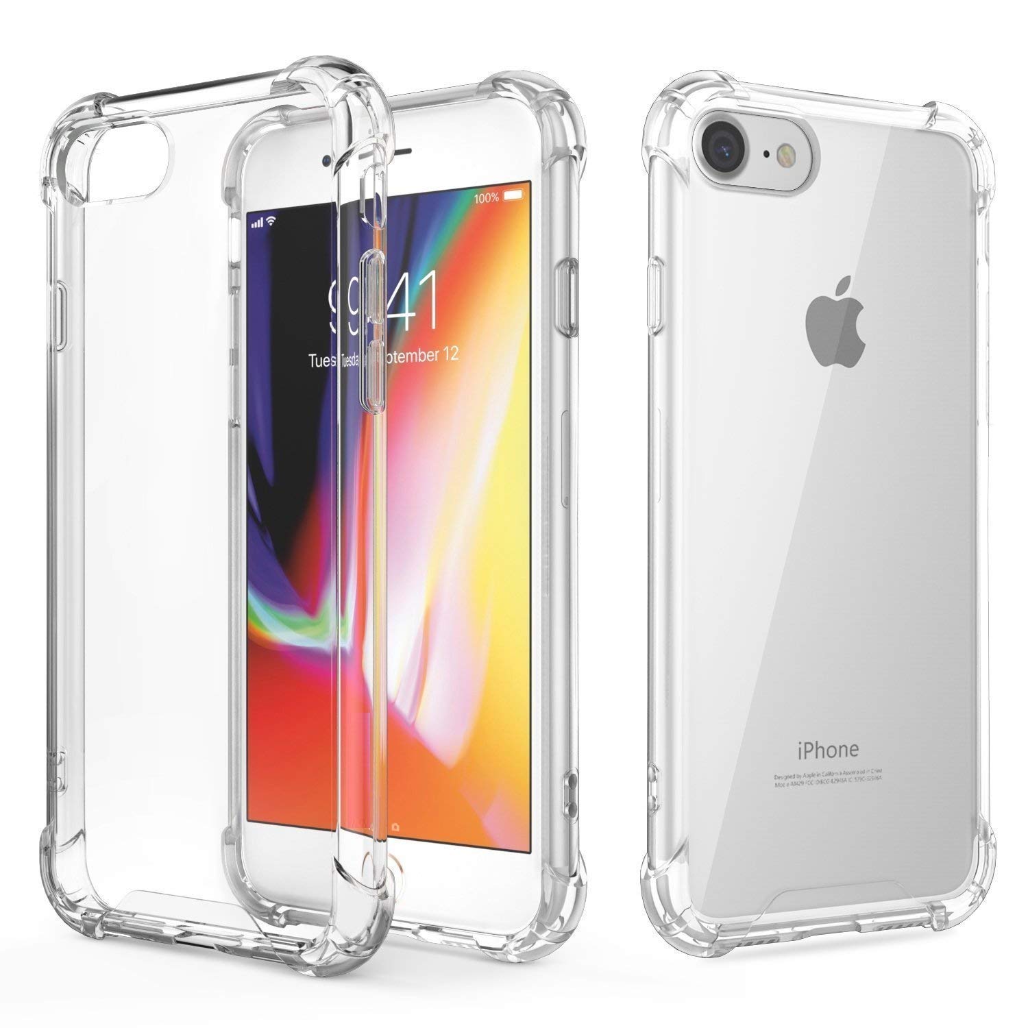 Hard Transparent Clear Strong TPU iPhone Case + Tough Polycarbonate Crystal HD Clear