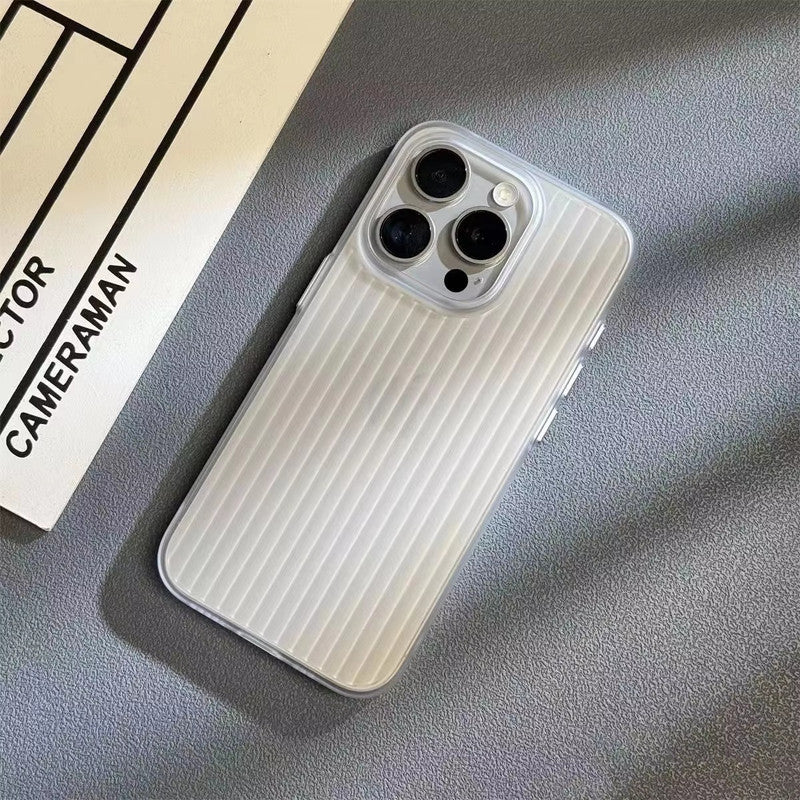 Virat Frosted Matte Finish Clear lining Soft Case Translucent Slim Sleek fit Corrugated Stripes Pattern