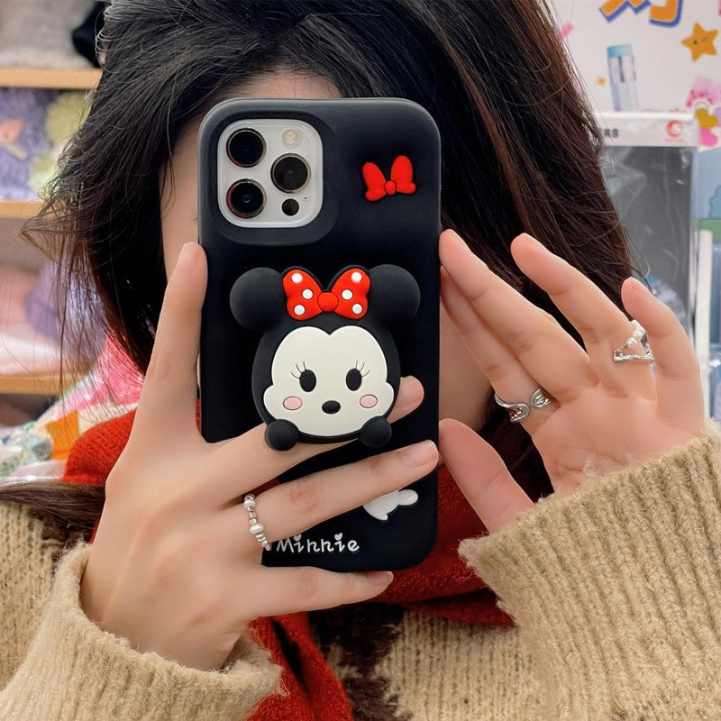 3D Cartoon Minnie Doll Grip Holder Pop Case