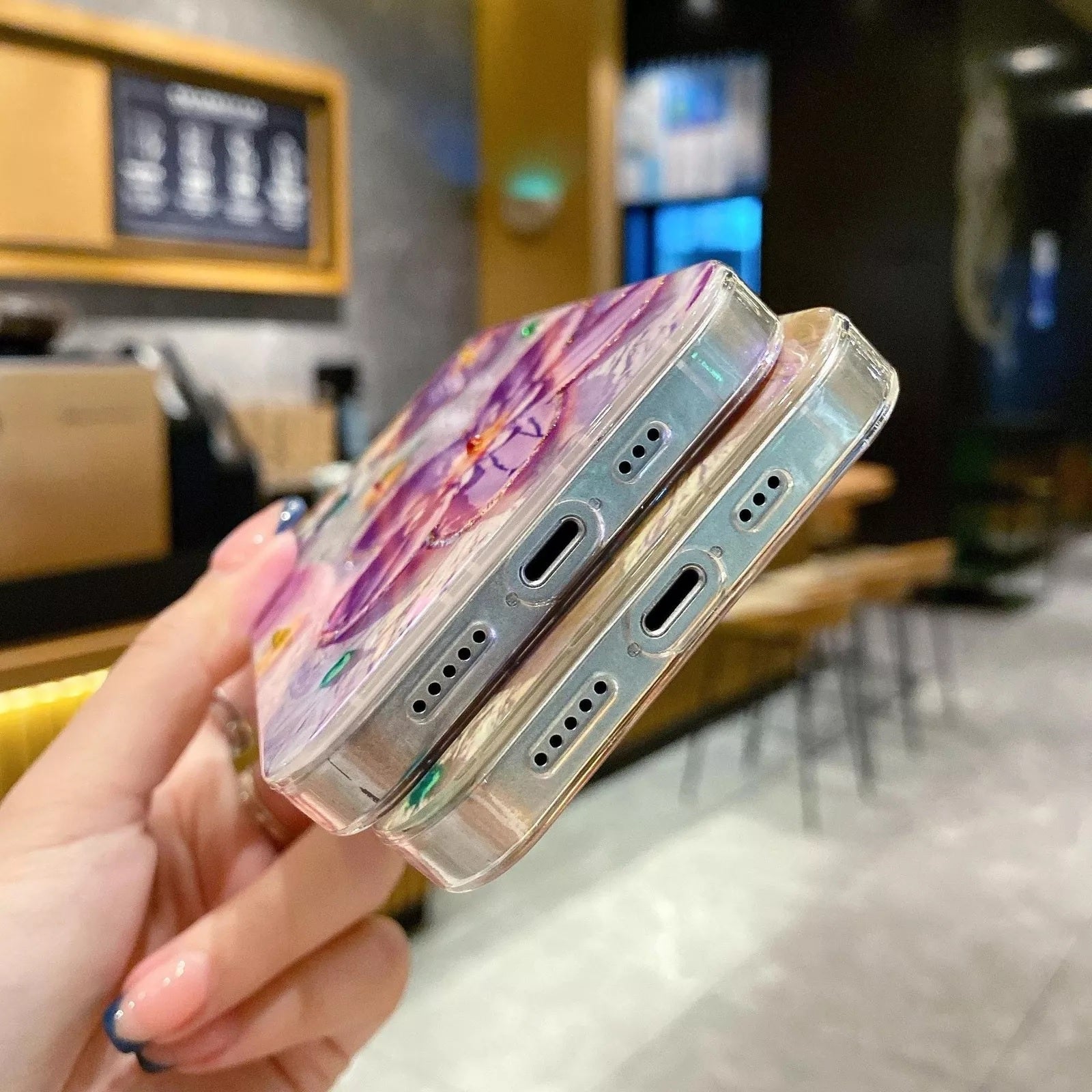 Butterfly Colorful Retro Oil Ink Painting Flower Floral Design Aesthetic Case