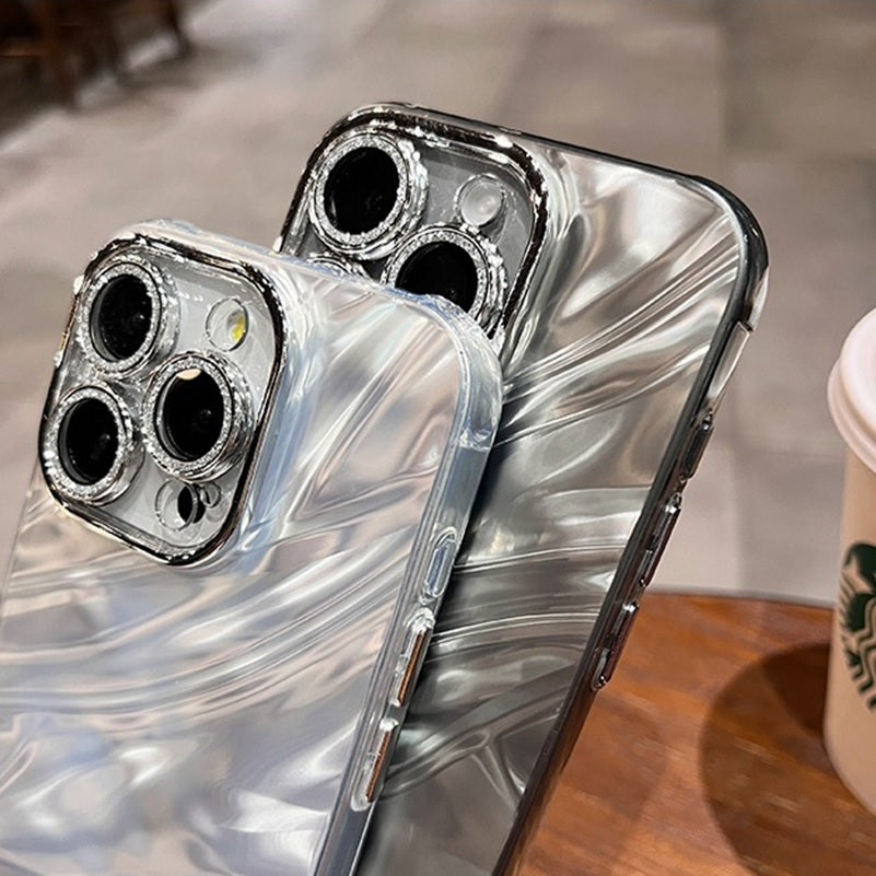 Hot Diamond Laser Gradient Glitter Camera Lens Protection Colorful Phone Shell Black Case