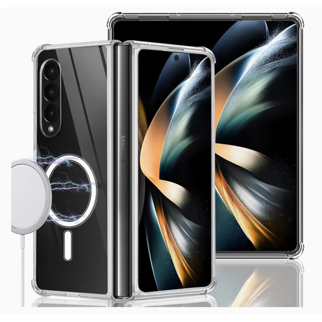 Magnetic MagSafe Samsung Transparent Clear TPU Case Supports Fast Wireless Charging