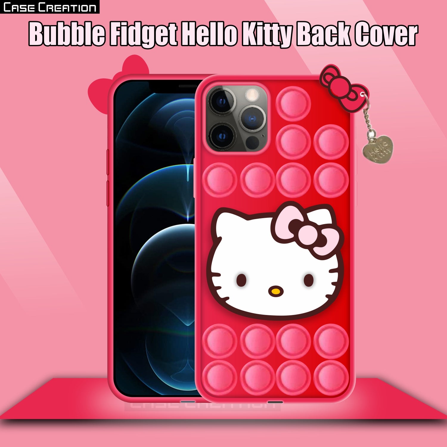 Push Pop Hello Kitty Cat Love Bubble Fidget Toys Game Stress Relief case