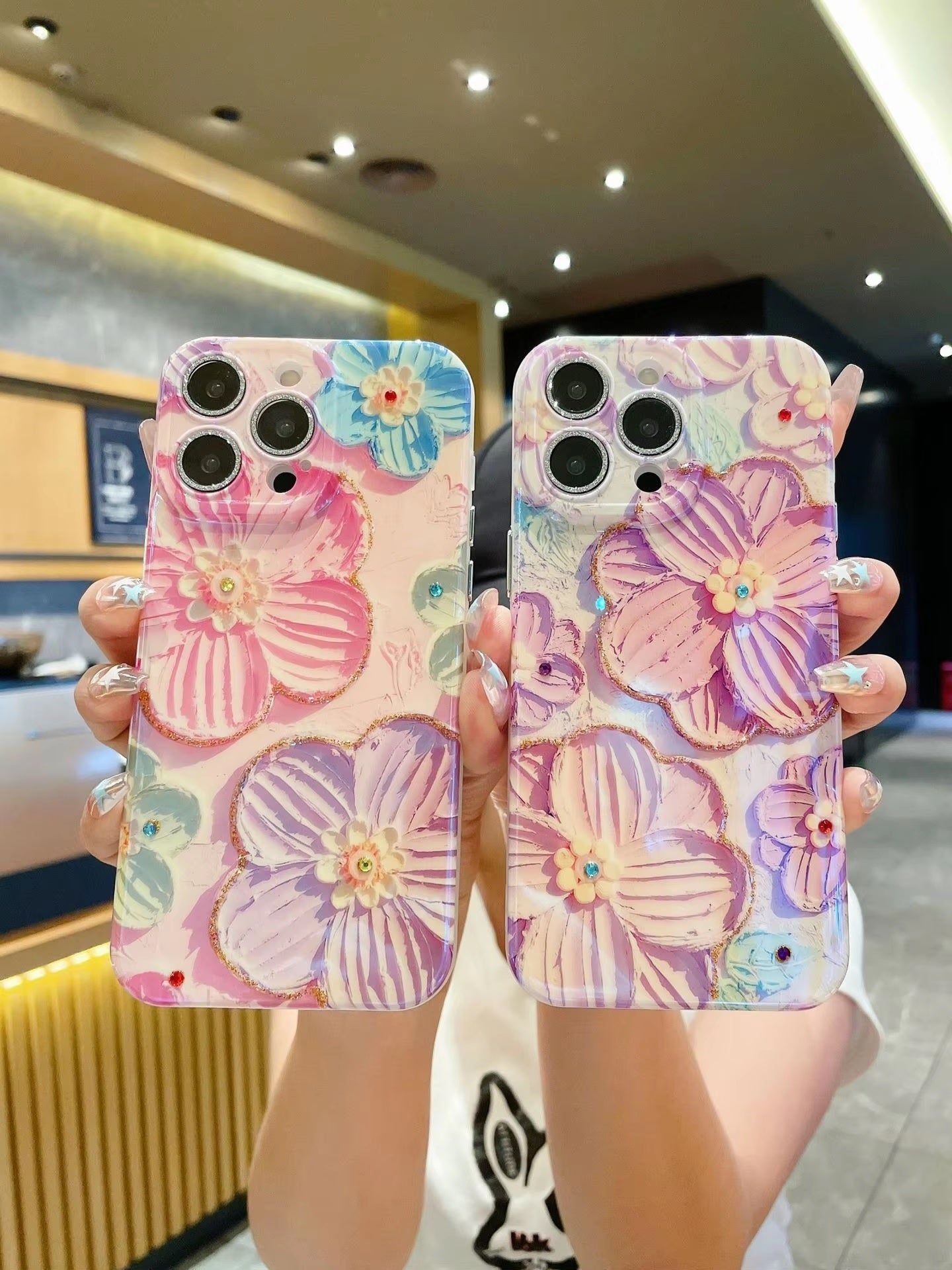 Butterfly Colorful Retro Oil Ink Painting Flower Floral Design Trendy Case