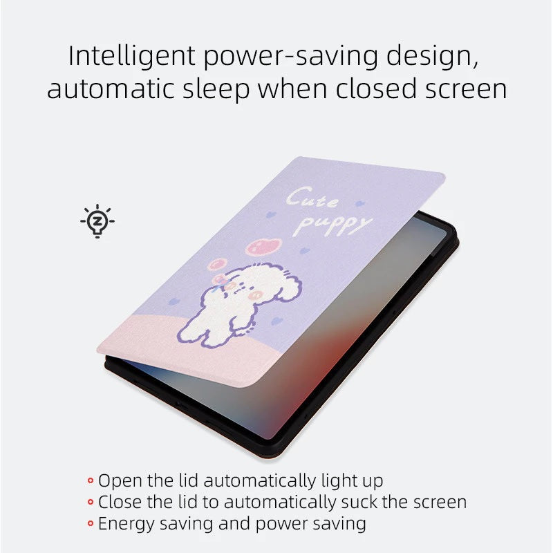 3D Cute Cartoon Winnie The Pooh PU Leather Tablet iPad Flip Case,Candy Auto Wake/Sleep Colorful Floral Stand with Pencil Holder Cover