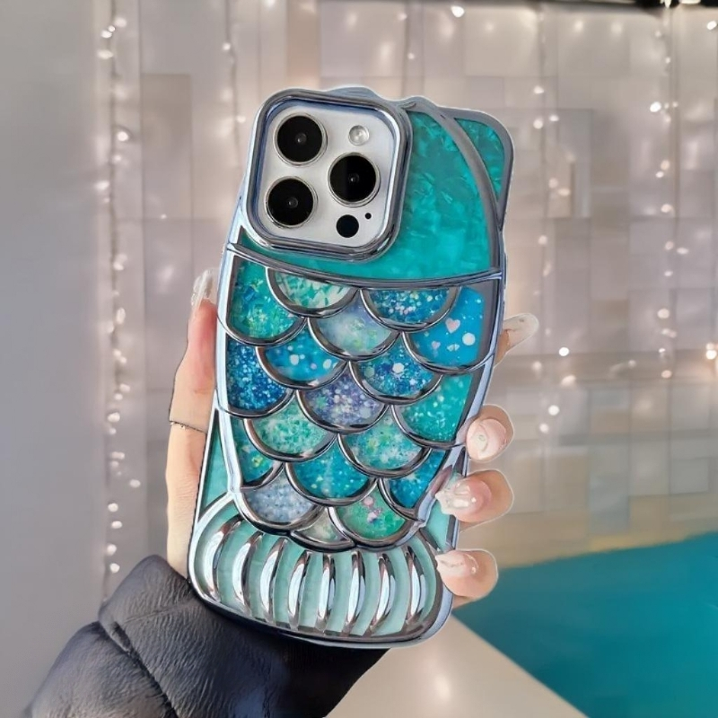 3D Mermaid Glitter Chubby Luxury Fat Fish Case